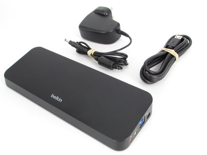 Belkin USB 3.0 Universal Docking Station with Dual DVI B2B122EUBLK Inc PSU