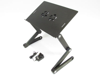 Lavolta Adjustable Height Angle Laptop Notebook Stand Tray w/ Dual Cooling Fans