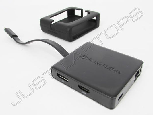 CableMatters 201031 USB-C Multiport Travel Dock HDMI VGA DisplayPort 4K w/ Case